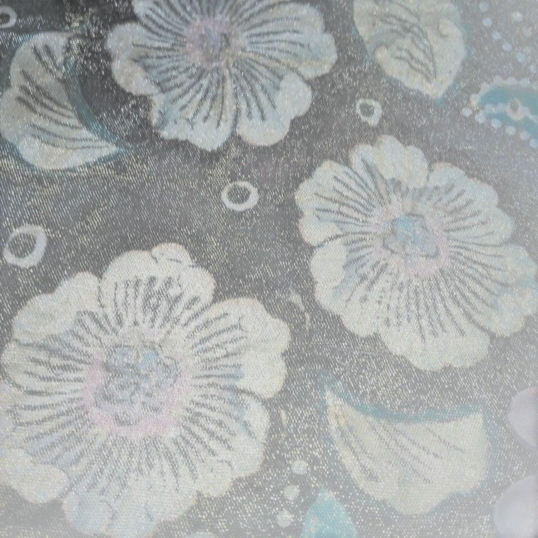 mamiです辻が花袋帯美しい金銀彩入り花柄刺繍黒と金銀地柄未使用品