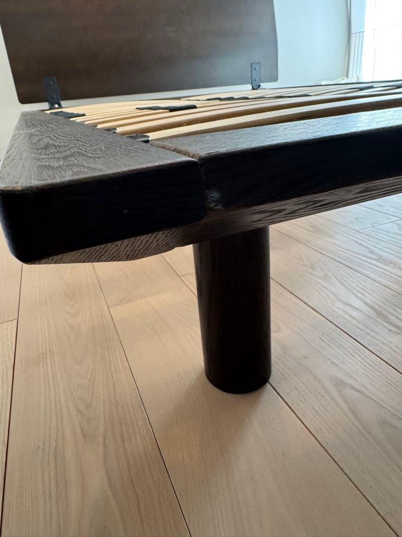 無印良品　ウォールナット ダブルベッドフレーム　ヘッドボード付き　旧商品