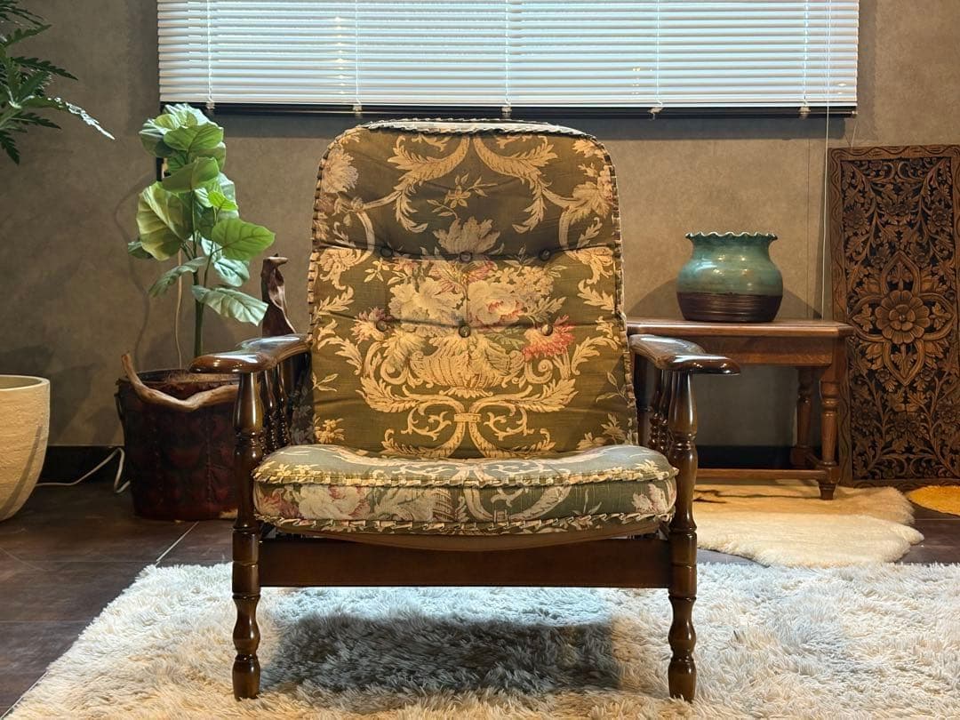 ①カリモク karimoku リクライナー　コロニアル　RC60 レトロ　GG