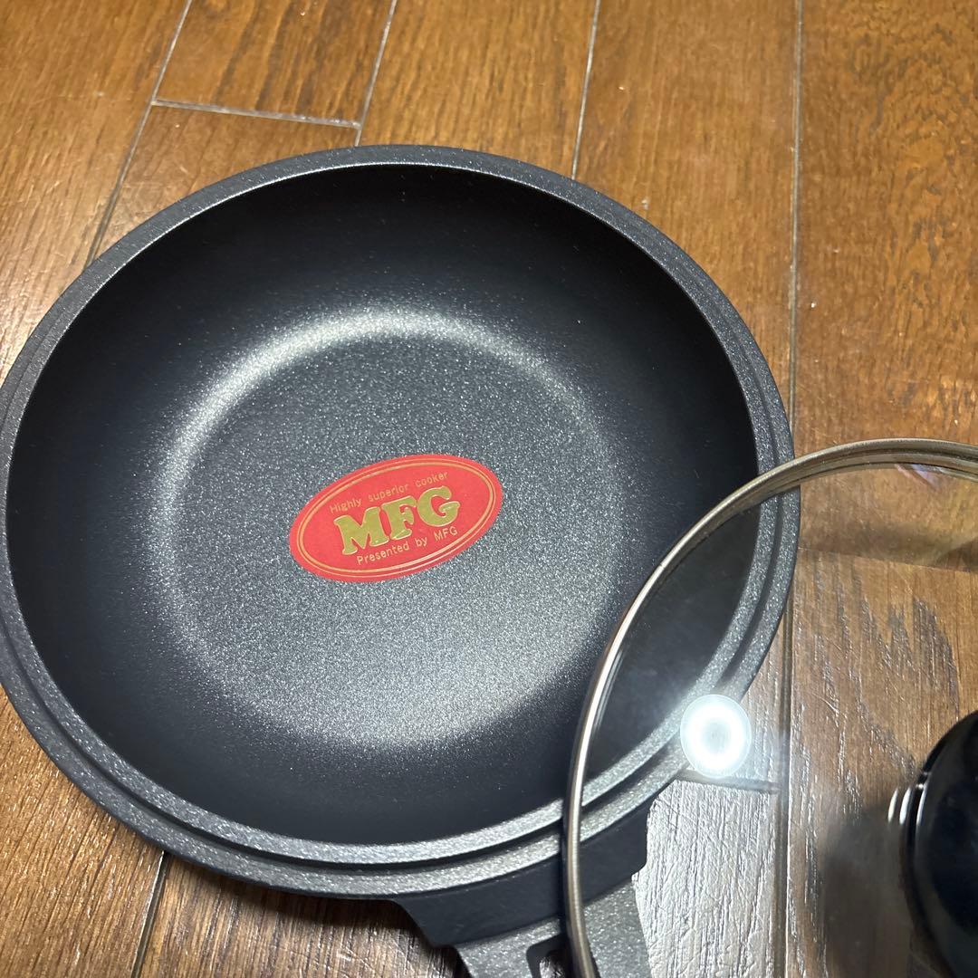 MFG SR 専用クッキングヒーター専用鍋　鍋とフライパン、ガラスとアルミ蓋