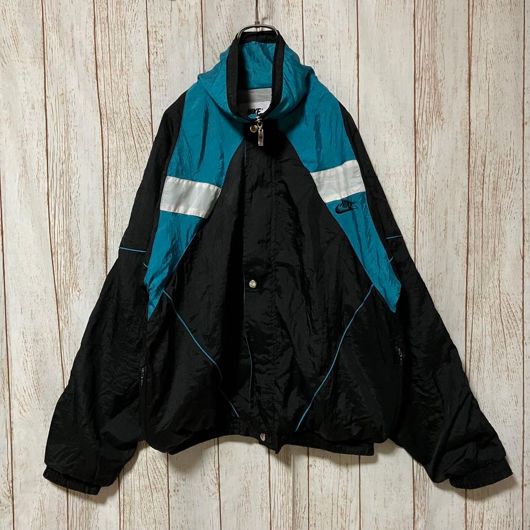 1291 USA製90sナイキNIKEナイロンジャケット刺繍アメリカUSA古着