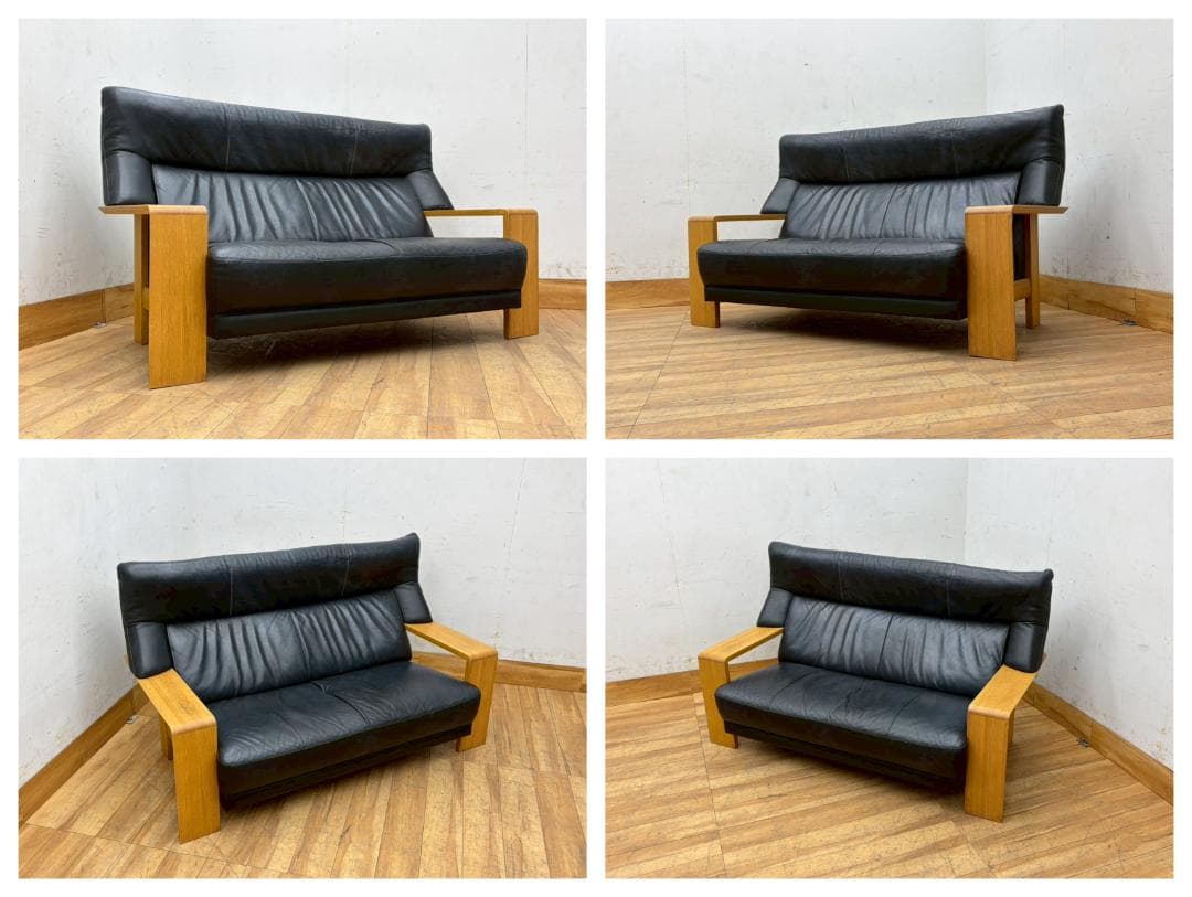 T7959☆karimoku☆カリモク☆チターノ☆本革☆レザー☆2人掛けソファ