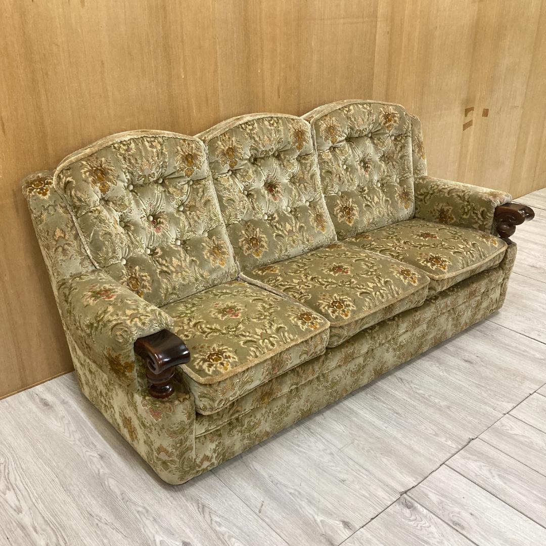 【オールドカリモク】金華山　３人掛けソファ　トリプルソファ　ヴィンテージ