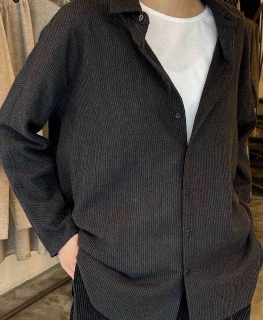 ババグーリ　2024冬　薄手ウールシャツ　ゆったり