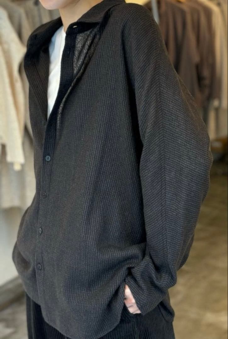 ババグーリ　2024冬　薄手ウールシャツ　ゆったり