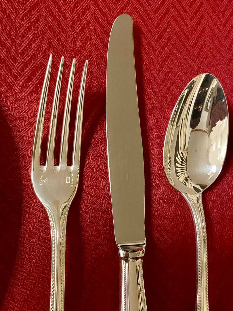 【☆美品☆】クリストフル パール テーブルサイズ カトラリーセット