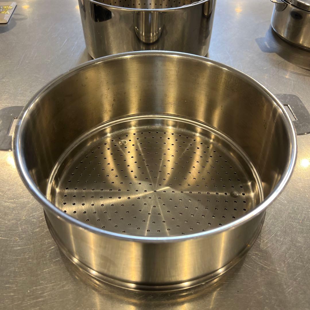 クリステル　グラフィット　24cm 両手鍋　バスケット　スチーマー　ガラス蓋