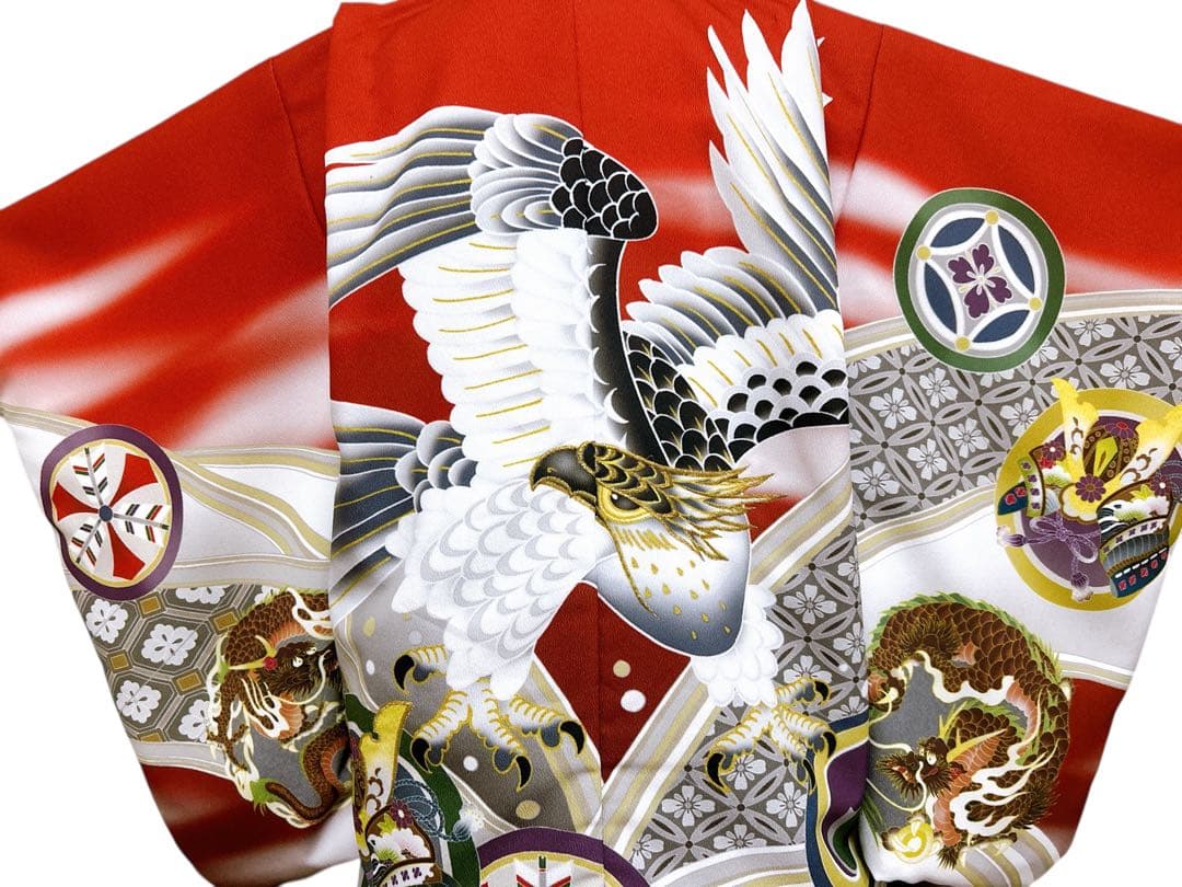 式部浪漫ブランド着物♡七五三　5歳　男の子　フルセット　一式　赤系