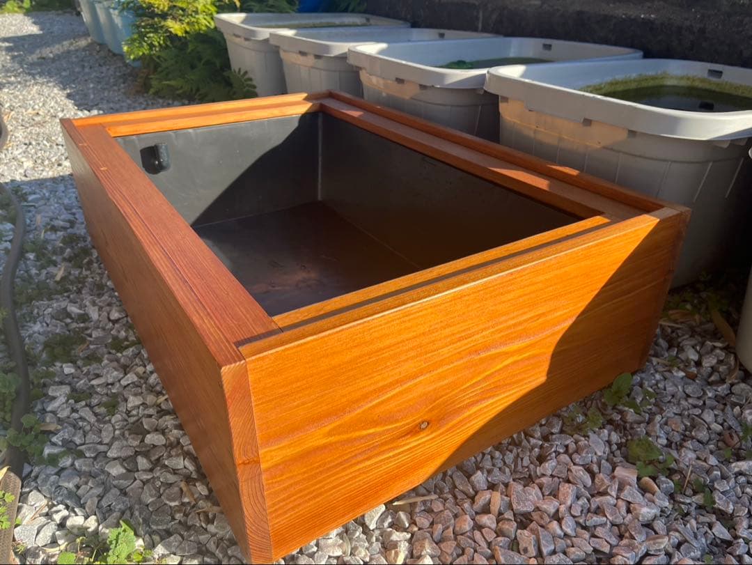 在庫限り⭐️【新品】60Lトロ舟と木枠のセット　めだか飼育ケース　ビオトープ