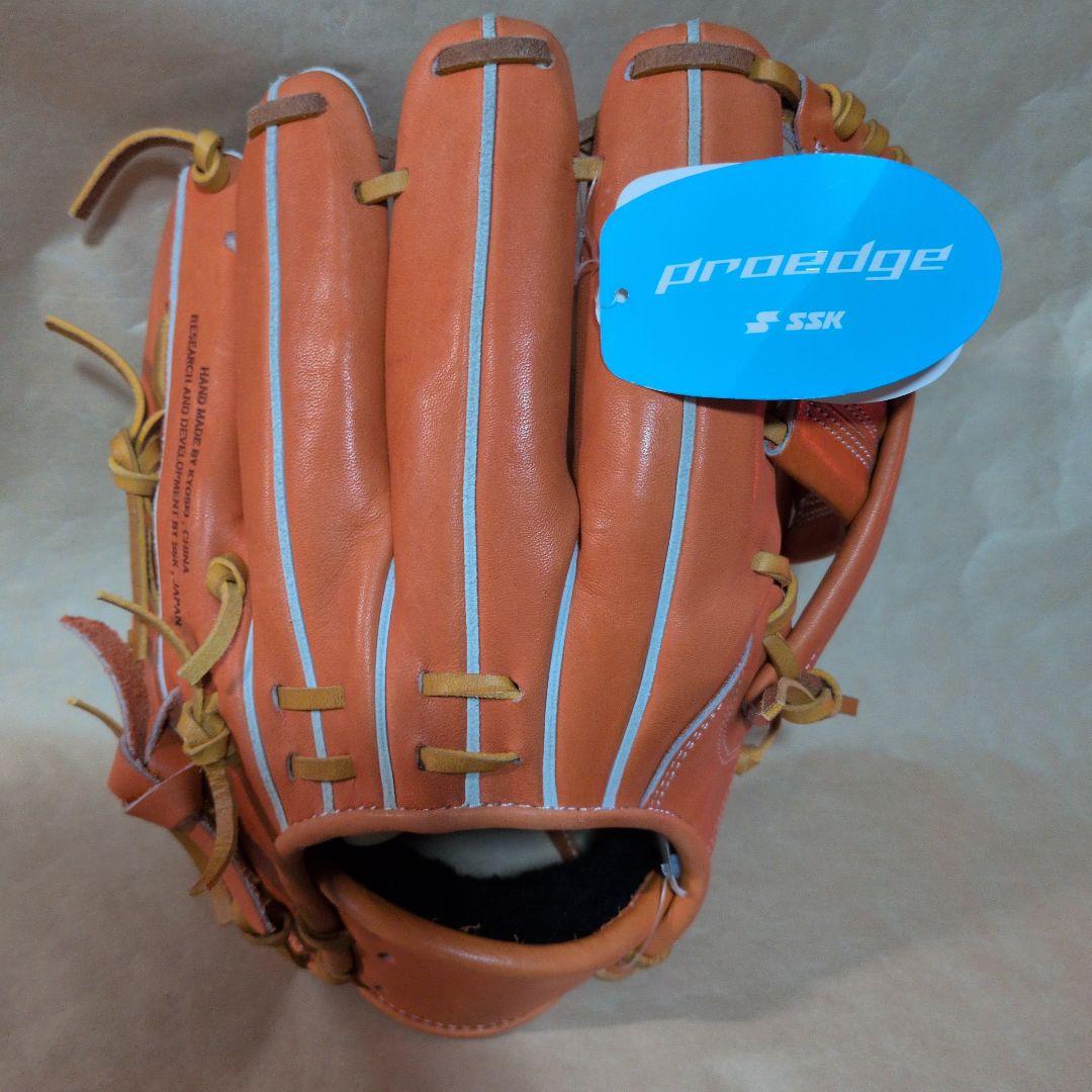 SSK:プロエッジ 硬式グローブ:右投げ用:内野手用グラブ :オレンジ/タン