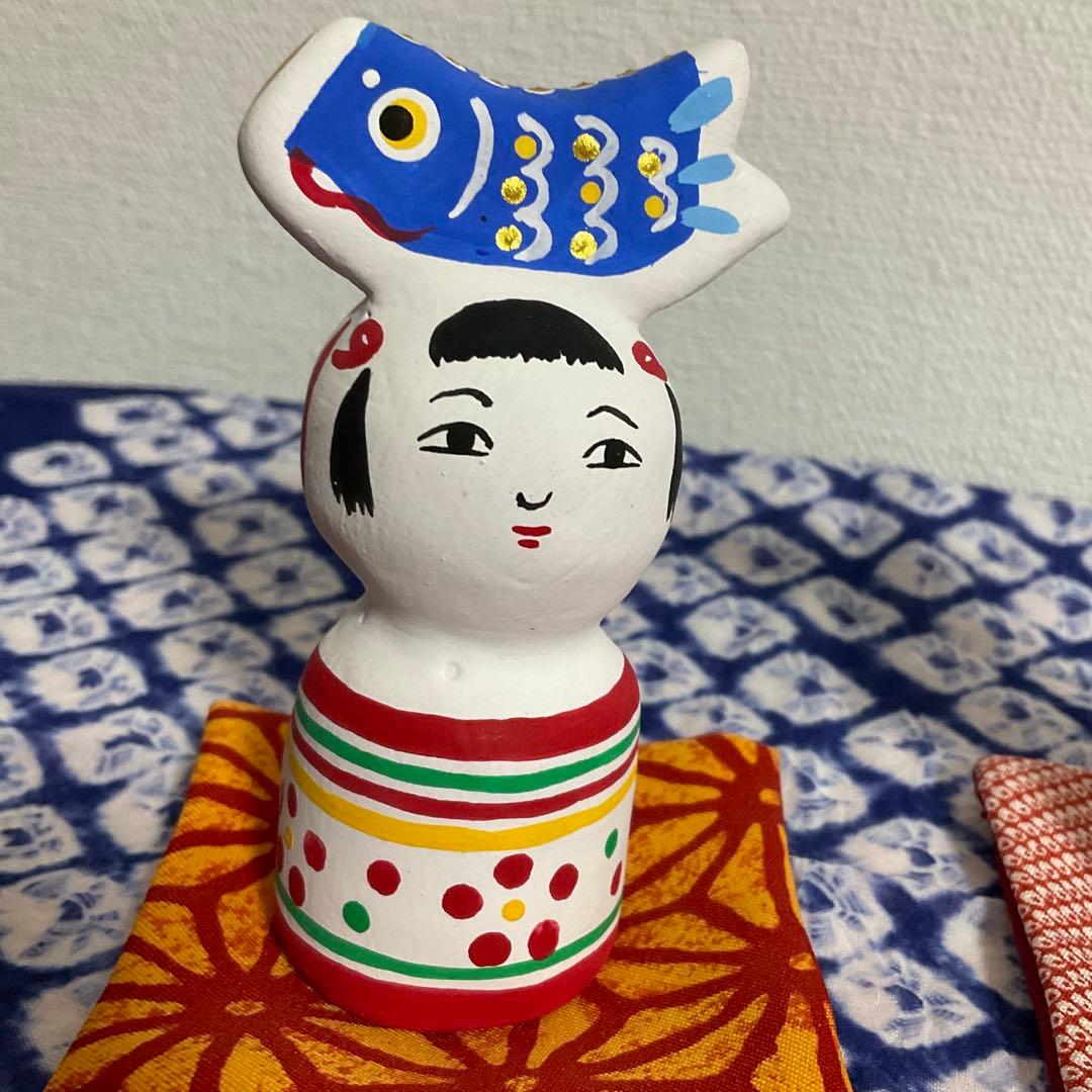 こけしと鯉のぼりのコラボ　岡山(座布団　伊勢) 入手困難