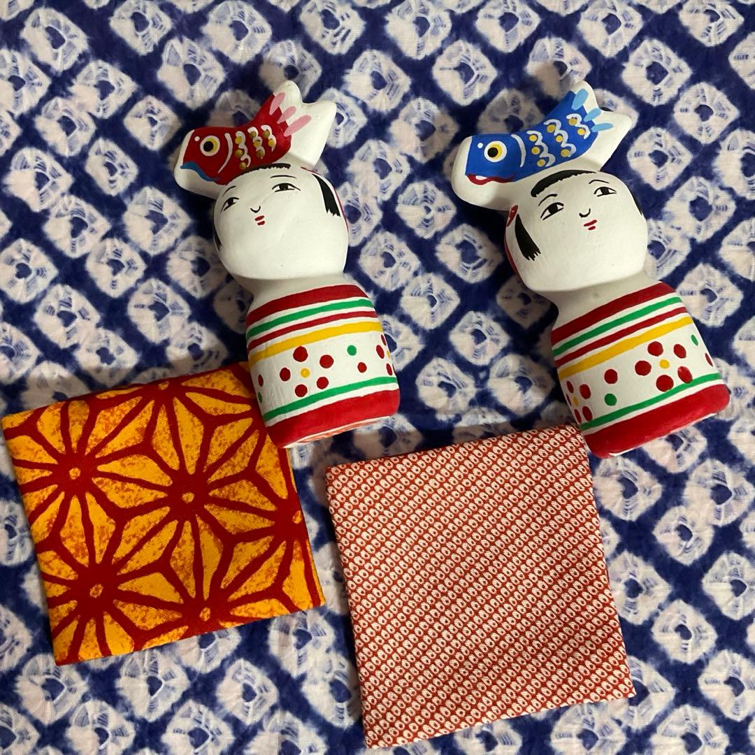 こけしと鯉のぼりのコラボ　岡山(座布団　伊勢) 入手困難