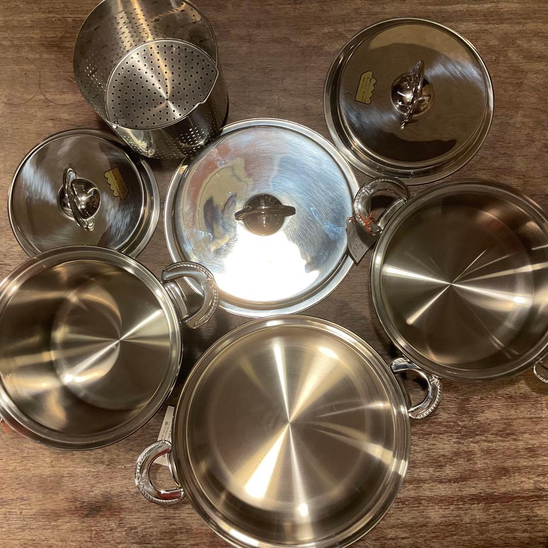 未使用保管品！ 高級ステンレス鍋 ナチュラルウェアー O-Ⅱ 3個セット