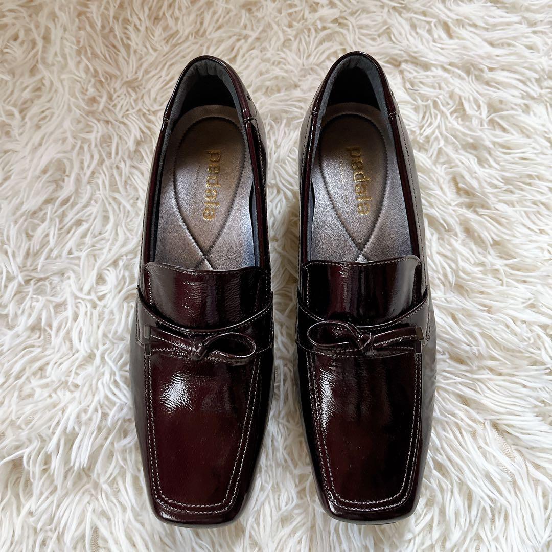 未使用級✨ ASICS pedala エナメルリボンローファー 23 EEE