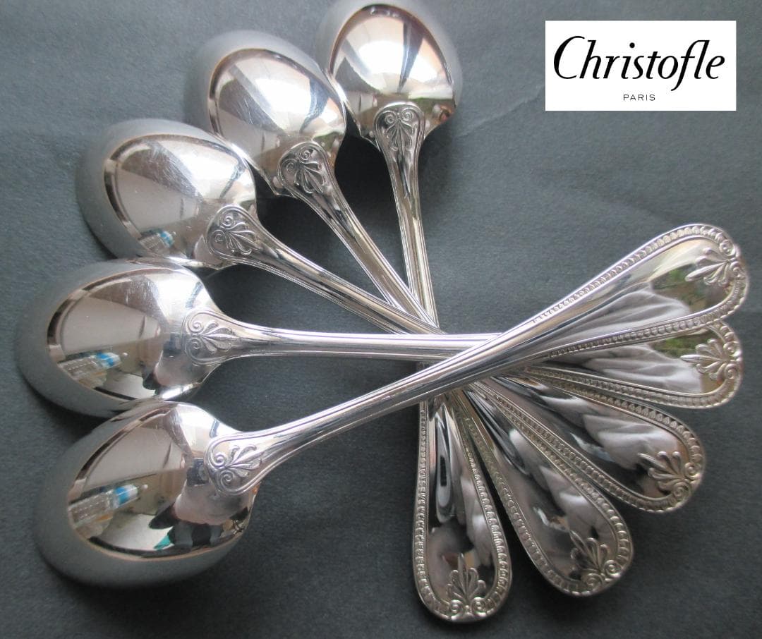 極美品☆仏蘭西高級銀器☆クリストフルシルバー デミタススプーン5本　マルメゾン