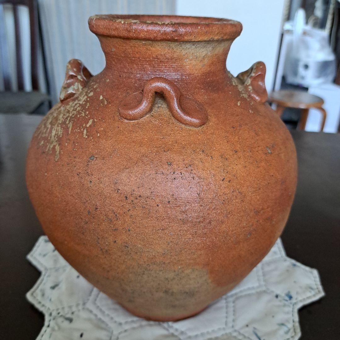 信楽焼 壺　紫泥壷 花瓶 仁斉作