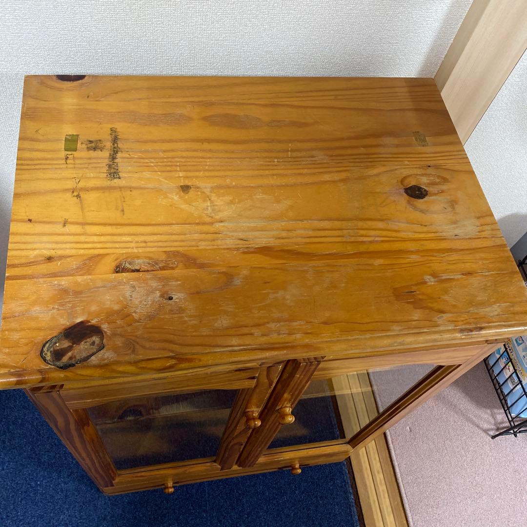 たのメル便　無垢材　木製キャビネット　食器棚　チェスト　戸棚　キャビネット