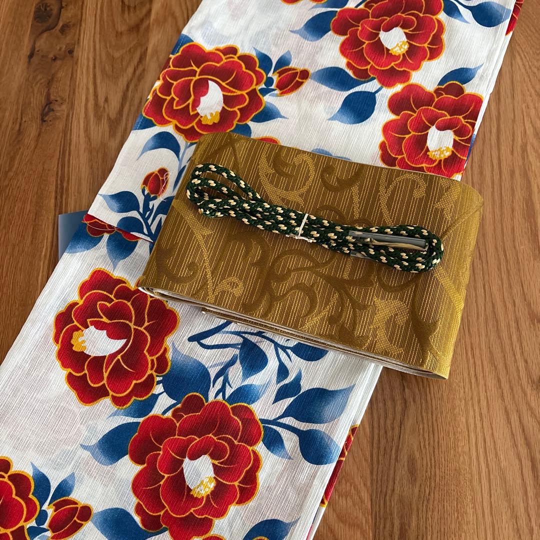 浴衣セット☆新品☆花柄☆大人☆綿麻