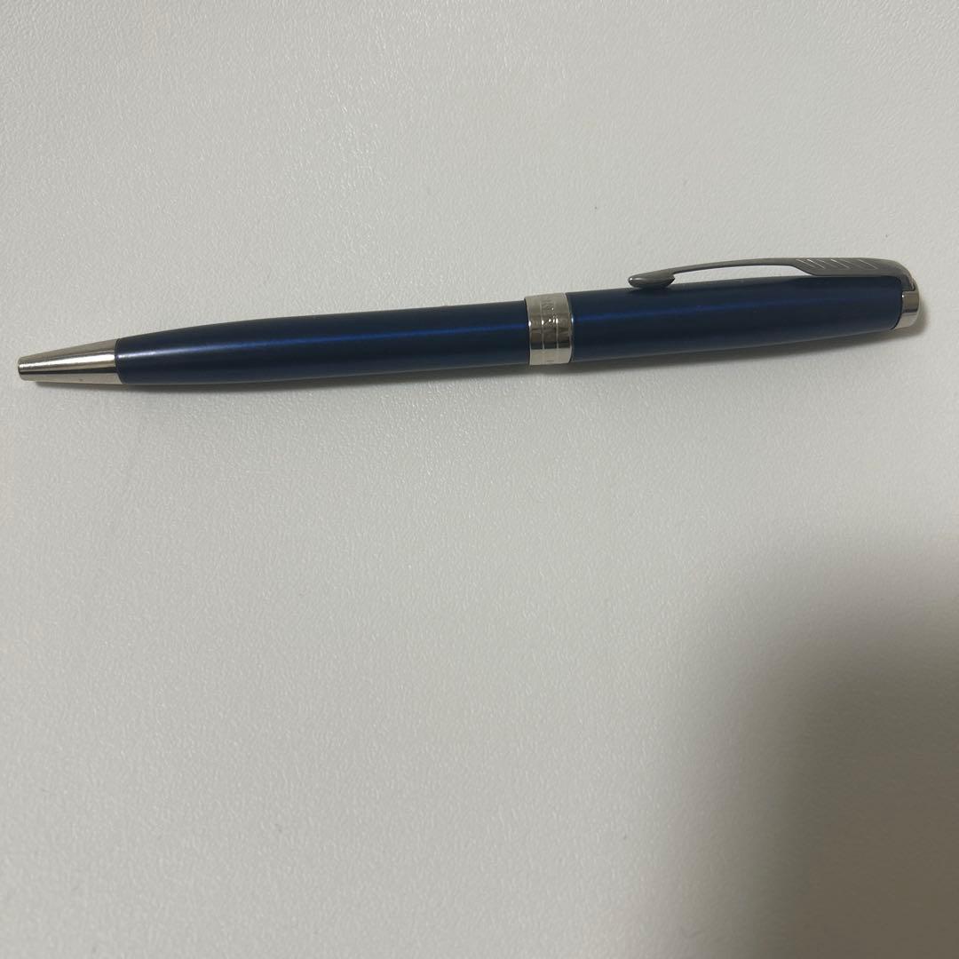 Parker ネイビー ボールペン レザーケース付き