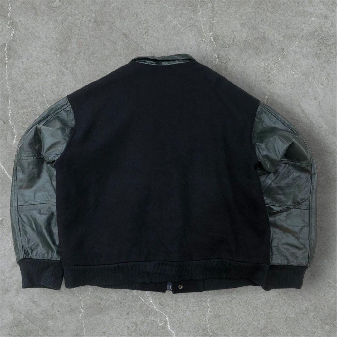 カナダ製ヴィンテージスタジャンバーシティジャケット袖レザー本革大きいサイズ