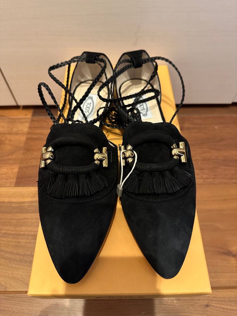 新品未使用　TOD's トッズ　フラットシューズ　黒　37.5
