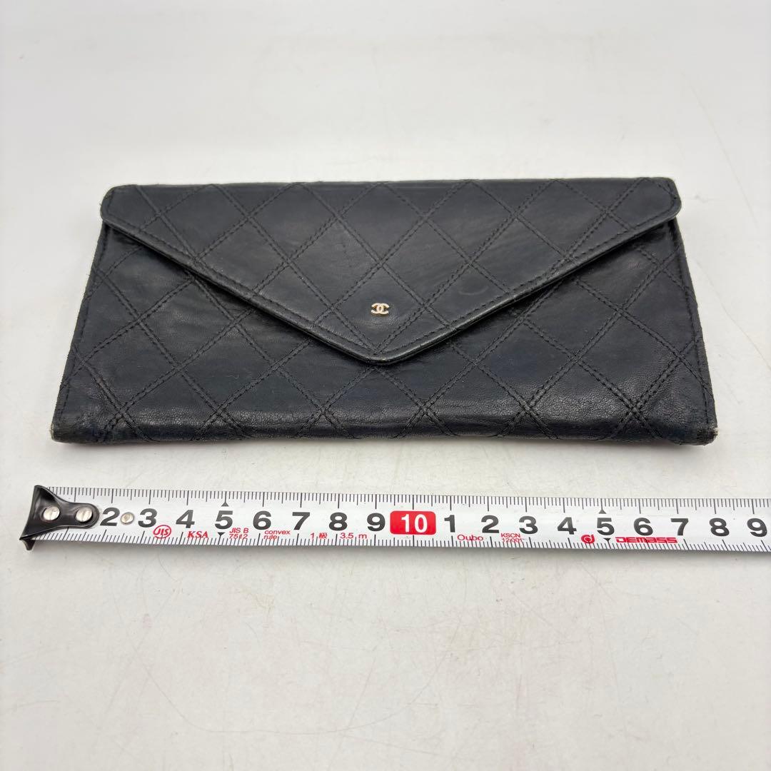 シャネル ビコローレ 長財布 ラムスキン ブラック 1017-S7096s