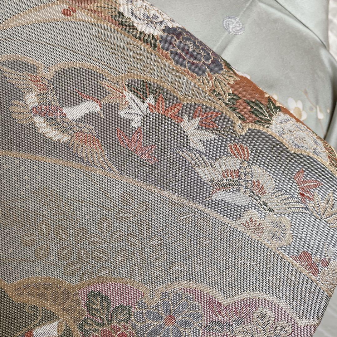 訪問着　フルセット　梅と松　金糸　刺繍　パールトーン加工　入学式　卒業式　I6