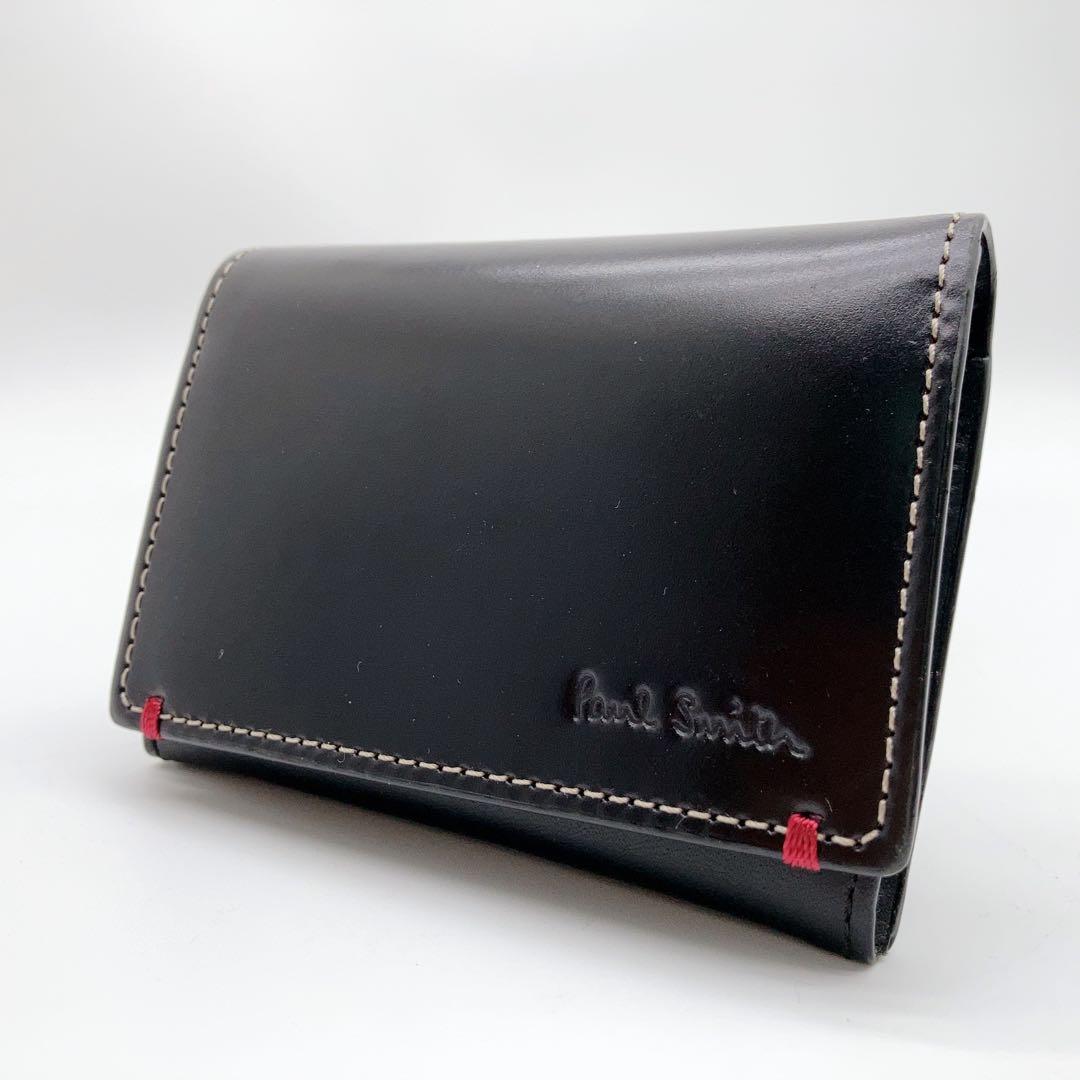 【美品】Paul Smith コードバン　名刺入れ　ブラック　総革仕上げ　最上位