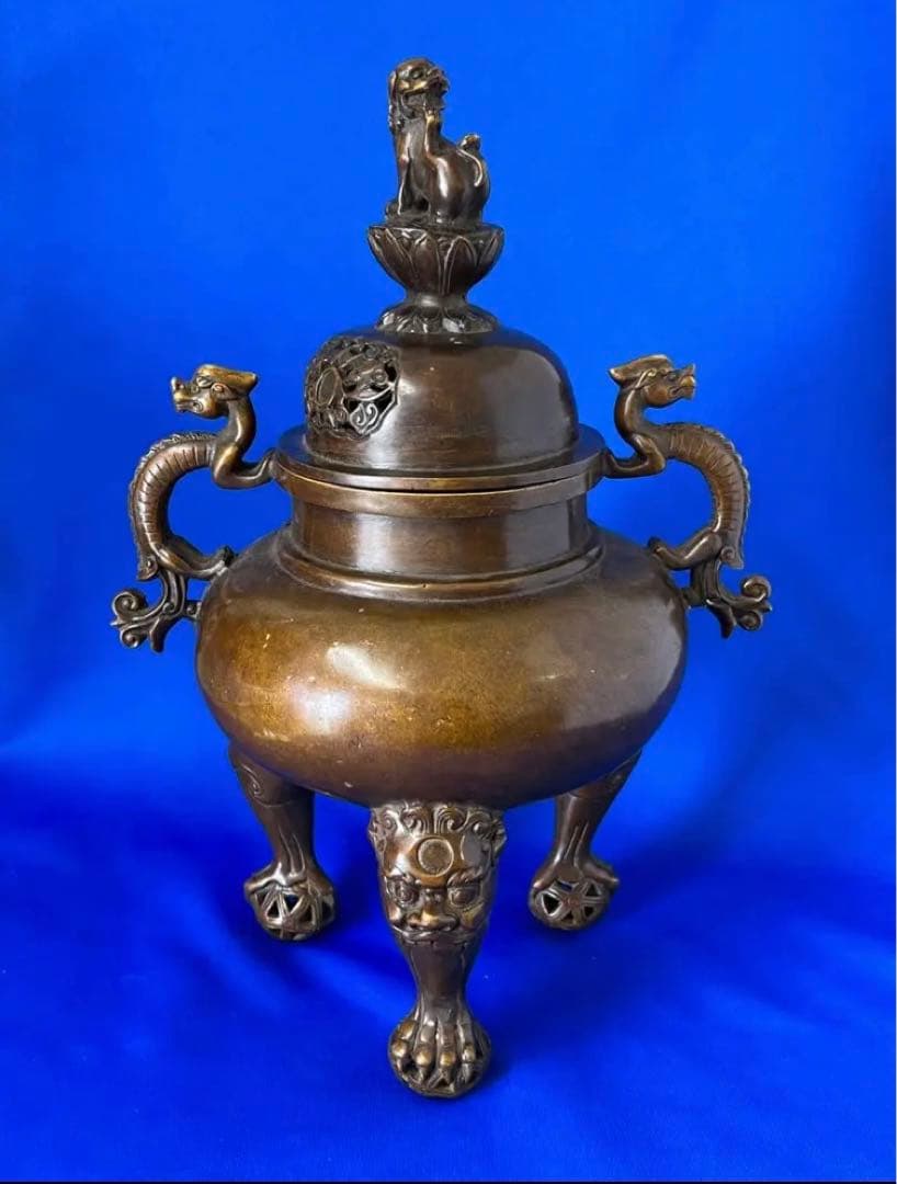 【希少品】香炉　古銅製　宣徳年製 共箱y10