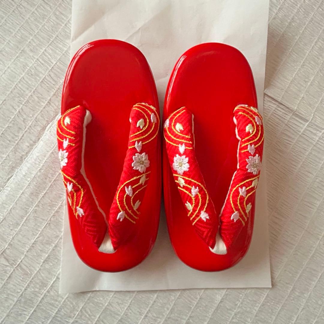 七五三 3歳 フルセット 着物 正絹 総絞り 被布 刺繍 三歳 赤 草履 753