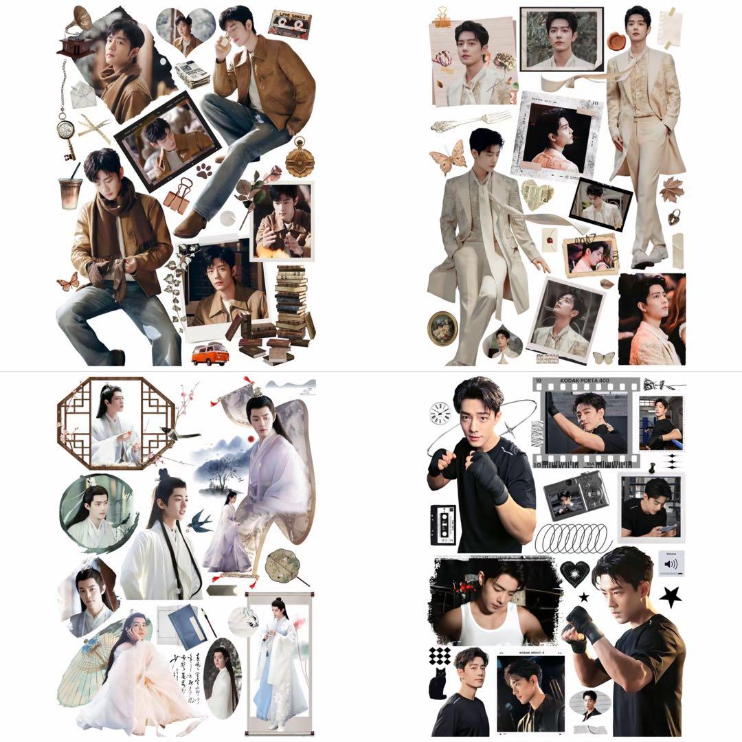 19×25cm 肖戦 デザイン　転写耐油防水ステッカー　30枚