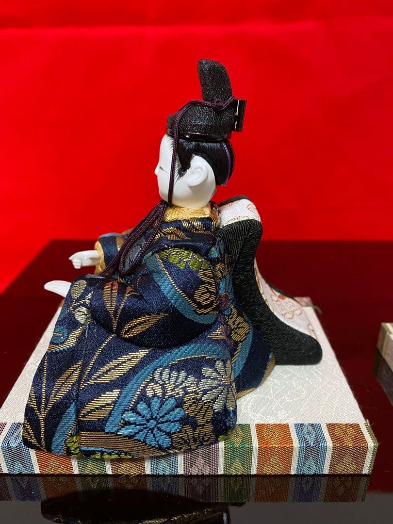 雛人形　木村一秀作　江戸木目込み人形　親王飾り　会津曙塗り収納セット