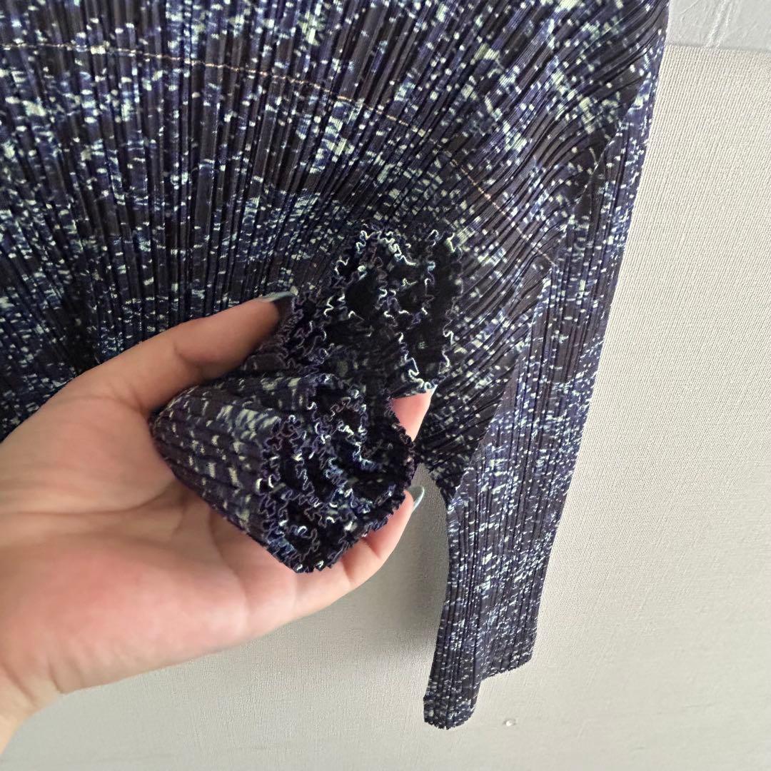 プリーツプリーズ　デニム　ジャケット　ブルー系　美品