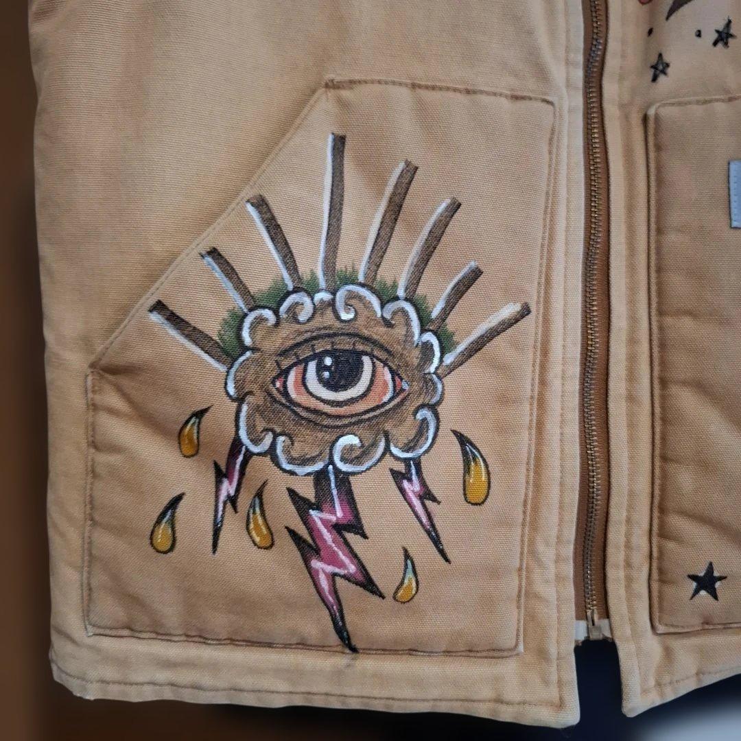 1*6様 カーハート　タトゥー風　落書き　ダック地ベスト　M