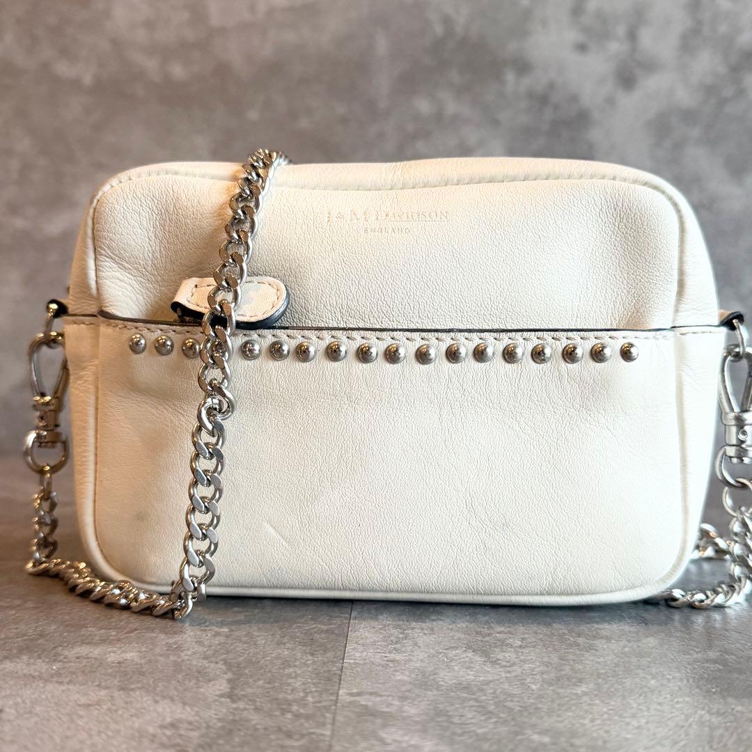 ⭐️ジェイアンドエムデヴィッドソン⭐️ペブル チェーン ショルダーバッグ ホワイト