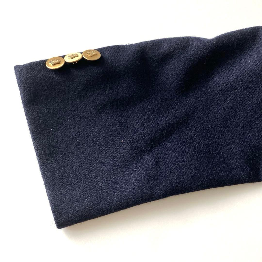 Aquascutum ネイビー ダブルブレスト　テーラードジャケット　英国製