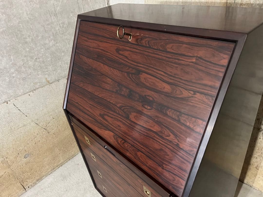 希少 山品木工社製 70年代　ビンテージ ライティングビューロー 机 チェスト