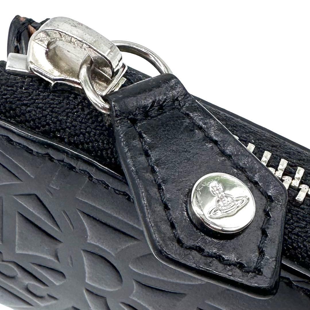 未使用✨ヴィヴィアンウエストウッド ペンケース ORB エンボスレザー ブラック