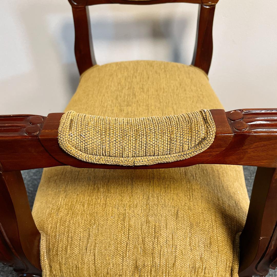 アンティーク調 彫刻 猫脚 ベンチ スツール クッション 椅子 ロココ調 豪華