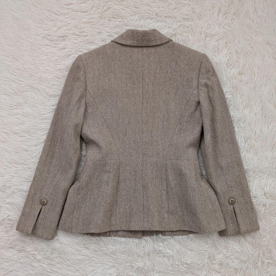 Christian Dior シルク混 ペプラム ツイードジャケット 7号