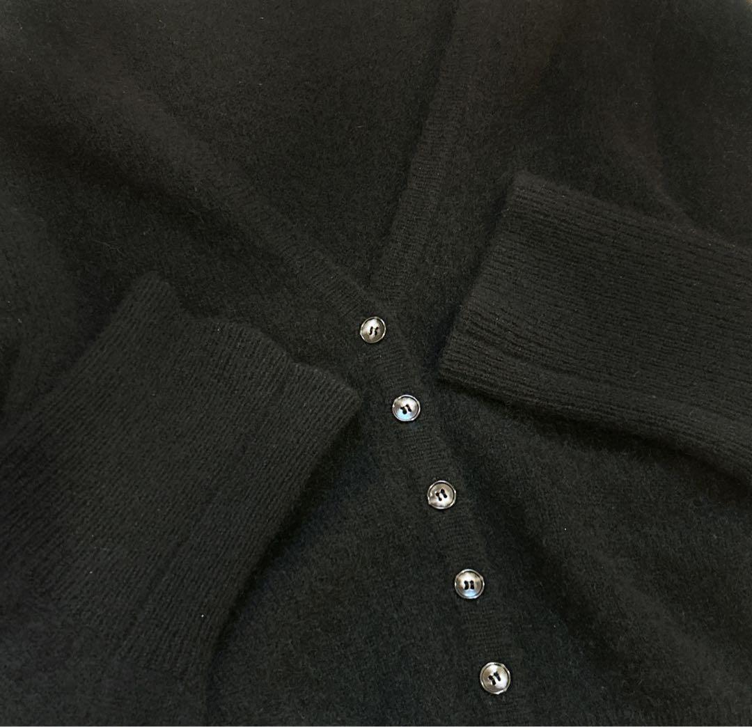 美品 ADAM ET ROPE ヤク ウール 2WAYカーディガン ブラック 黒