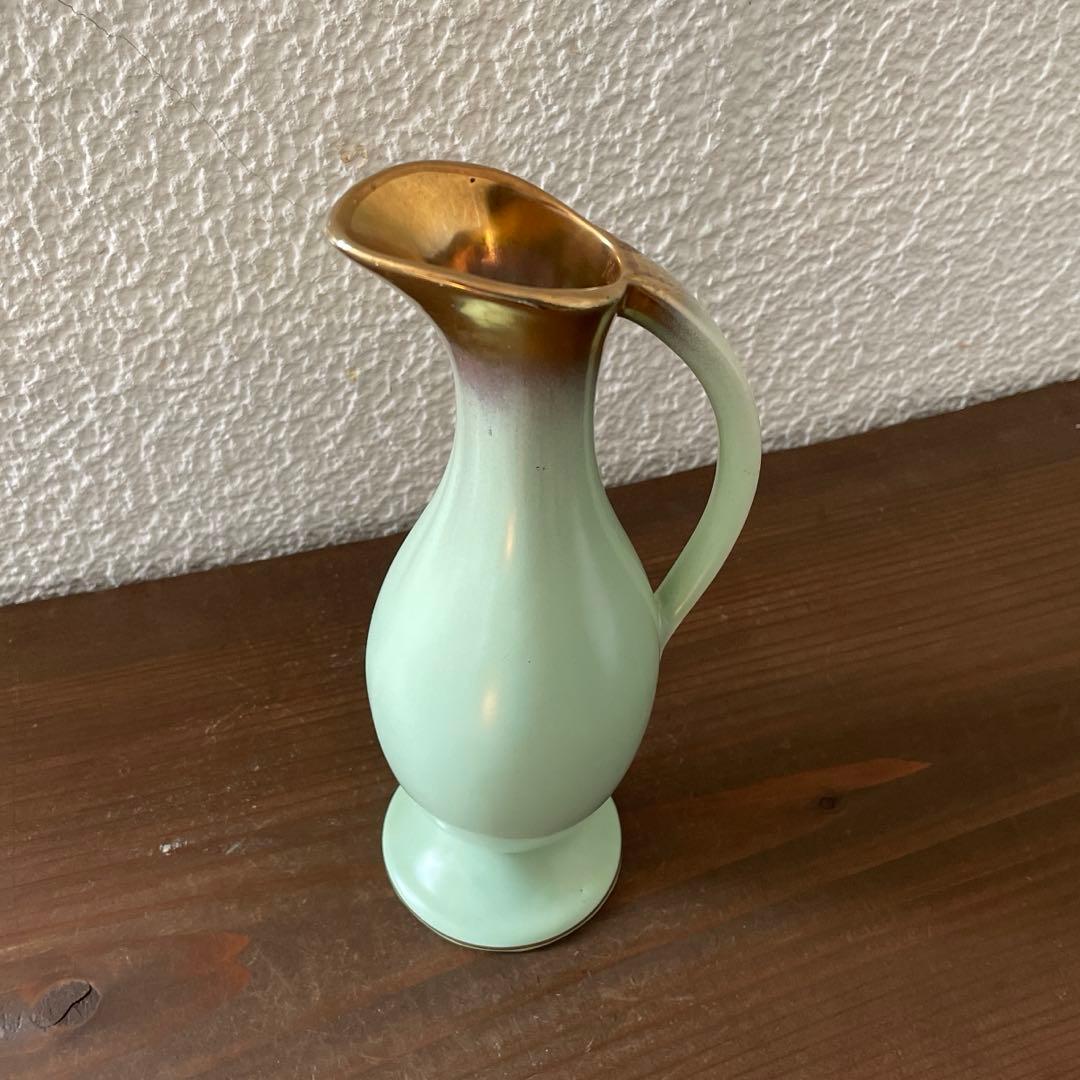 ドイツ ヴィンテージ 陶器 Bay Keramikミントグリーンフラワーベース