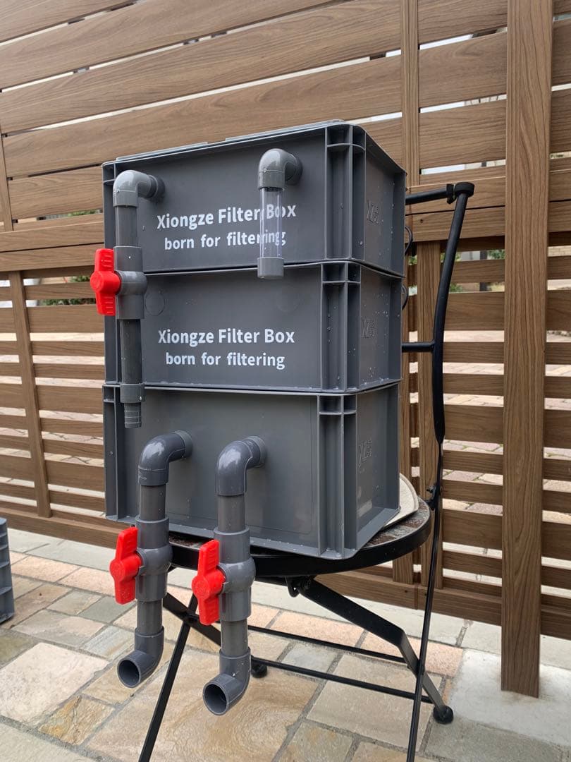 コンパクト小型お任せ高性能濾過材2段付き　池水槽用万能フィルター外部式濾過器装置