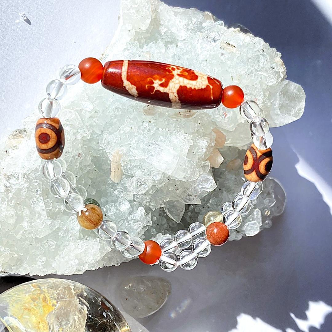 【二連でパワーアップ】天珠 福寿禄 天然石ブレスレット