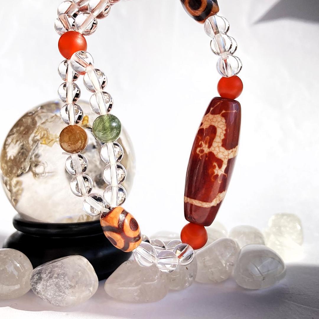 【二連でパワーアップ】天珠 福寿禄 天然石ブレスレット