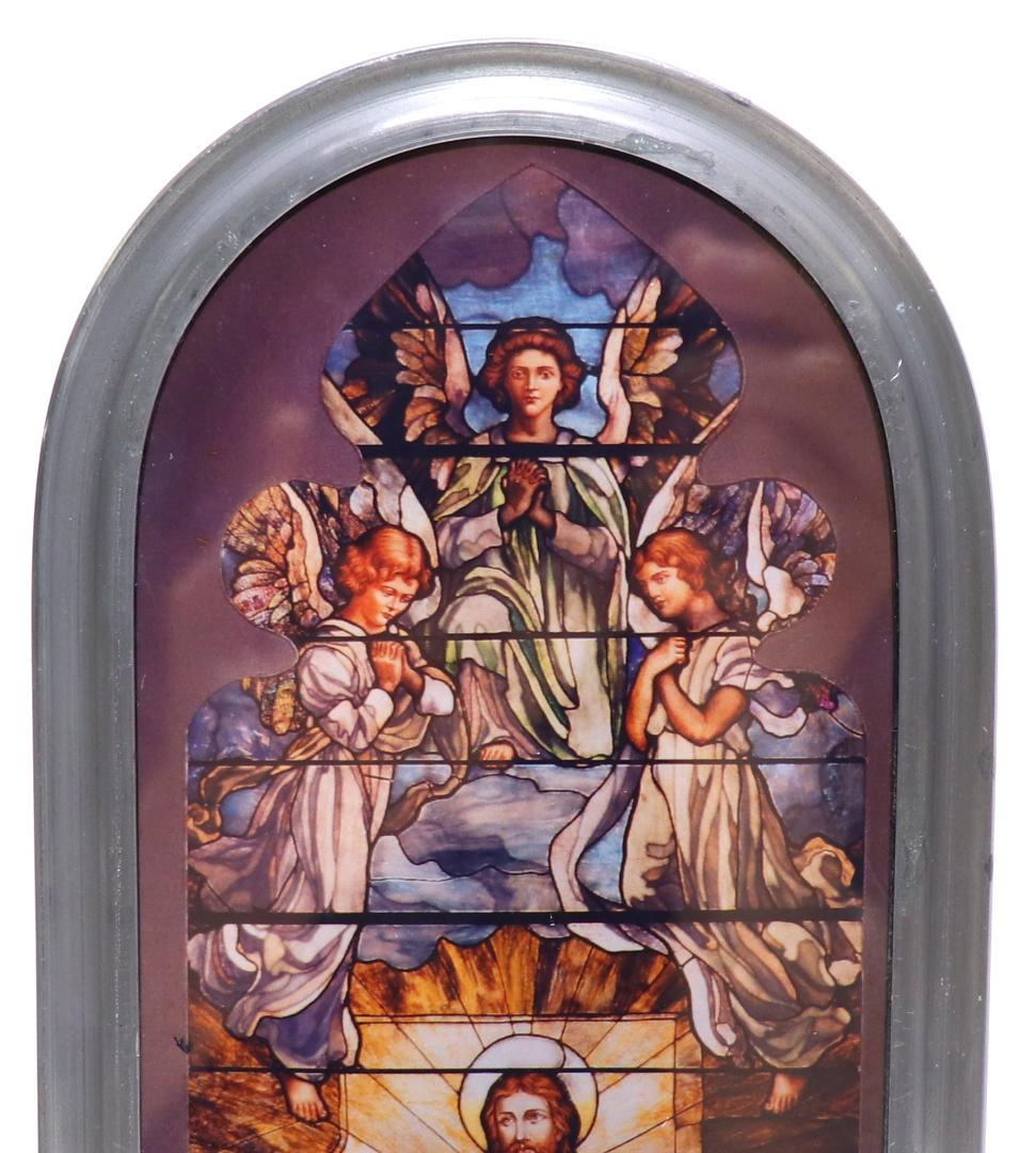 イエス・キリストと三人の天使 ヴィンテージ ステンドグラス アメリカ製 教会