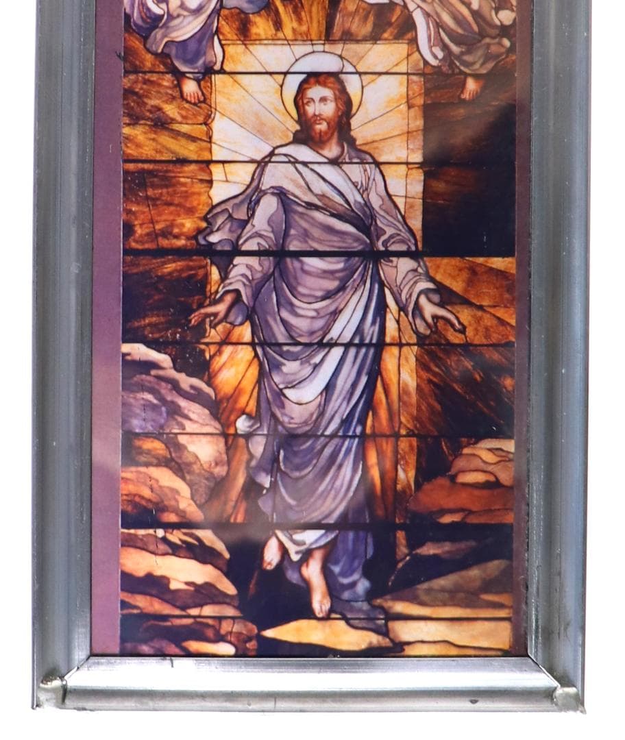 イエス・キリストと三人の天使 ヴィンテージ ステンドグラス アメリカ製 教会