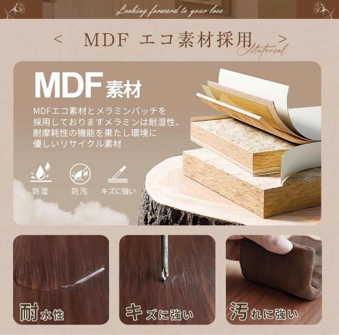 数限定！ドレッサー LEDミラー付き おしゃれ 80cm幅員 鏡台 スツールなし