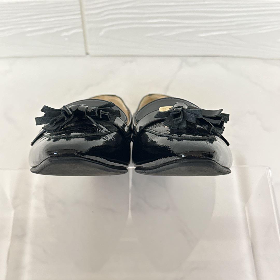 yu ダイアナ エナメル タッセル ローファー 23.5 黒 本革 レザー