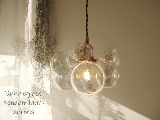 ペンダントライトバブルガラスペンダントランプオーロラペンダントランプ虹色ガラス